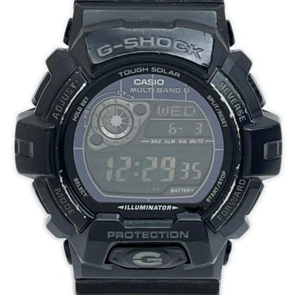 CASIO カシオ 腕時計 電波ソーラー G-SHOCK 本体のみ ラバー ブラック ベルトダメージ有 GW-8900A 傷や汚れあり