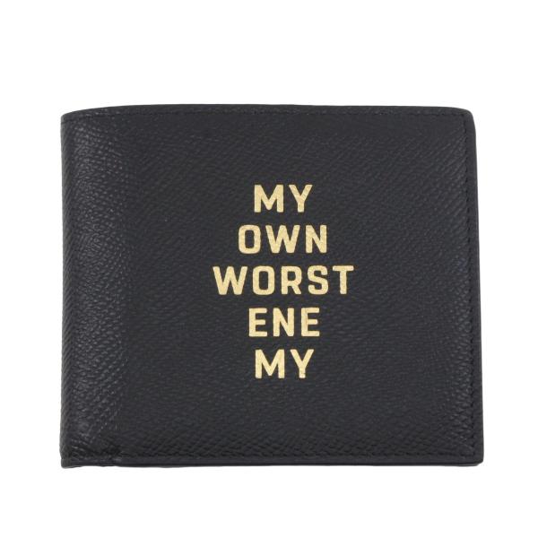 $$ CELINE セリーヌ 2つ折り財布 MY OWN WORST ENEMY ブラック 傷や汚れあり