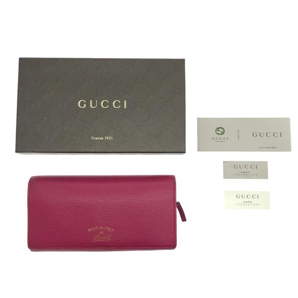GUCCI グッチ 長財布 354498 ショッキングピンク 中古・古着通販】GUCCI (グッチ) 長財布 ショッキングピンク｜ブランド