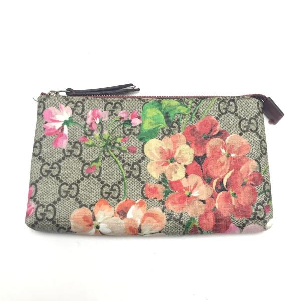 GUCCI $$ グッチ ポーチ GGブルームス 内部ペン跡有 403006 ライト  