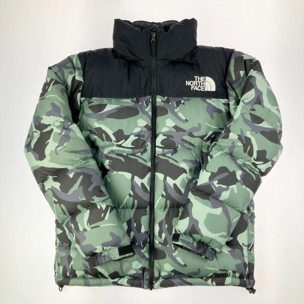 THE NORTH FACE ザノースフェイス ヌプシ ダウンジャケット ウッドランドカモ SIZE M ファスナー破損
