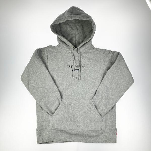 ［片山］Supreme シュプリームグレー ジッパー付きパーカー メンズS Supreme（シュプリーム） 大きいサイズ メンズ S Logo Zip Up Hooded