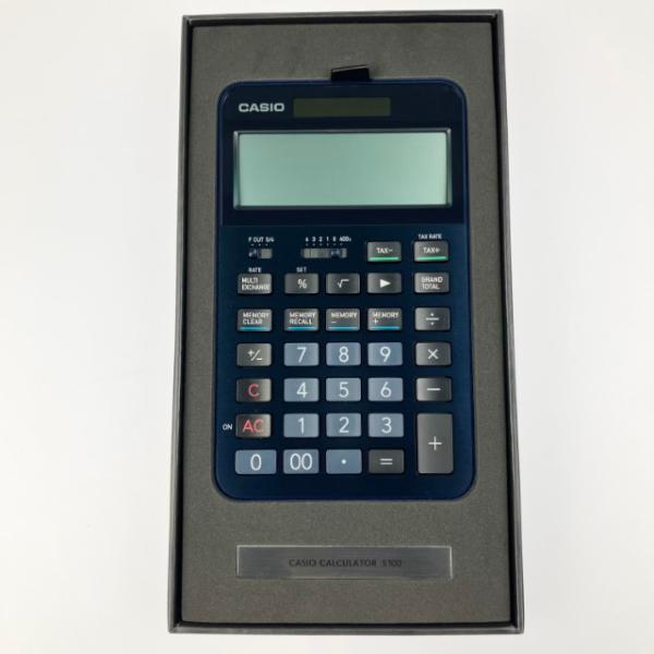 ▽▽ CASIO カシオ CALCULATOR 電卓  S100BU ネイビーブルー 目立った傷や汚れなし