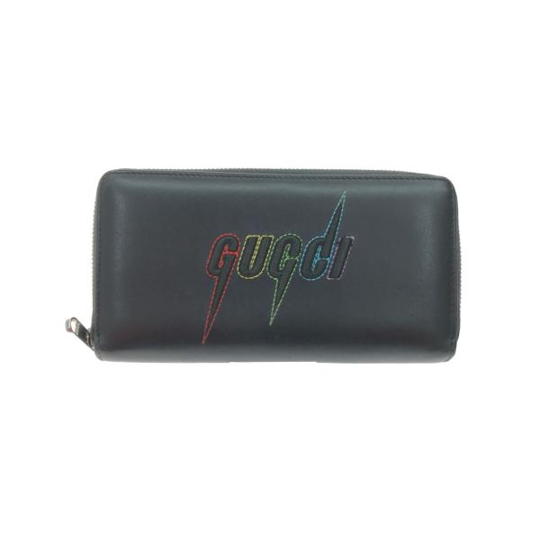 GUCCI（グッチ） ▽▽ ブレードロゴ 長財布 597677 ブラック やや傷や