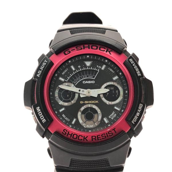 CASIO カシオ メンズ腕時計 クオーツ デジアナウォッチ G-SHOCK Gショック AW-591 ブラック/レッド