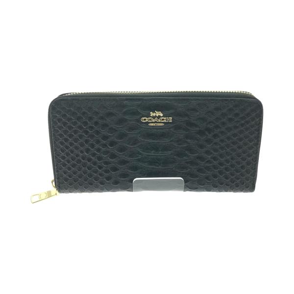 期間限定【COACH】美品★希少★ソフトウォレット　ガンメタル　プラチナ　長財布 COACH（コーチ） ユニセックス 長財布 ラウンドファスナー クロコ型