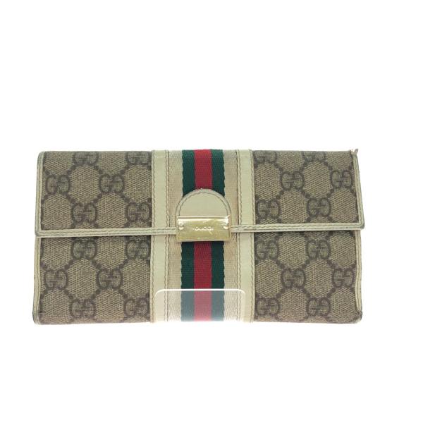 GUCCI グッチ レディース 二つ折り長財布 シェリーライン GG柄 GGキャンバス  傷や汚れあり