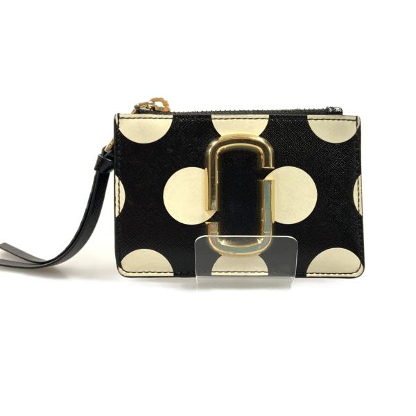 〇〇 MARC JACOBS マークジェイコブス ダブルJ パスケース コインケース キーケース ブラック x ホワイト やや傷や汚れあり