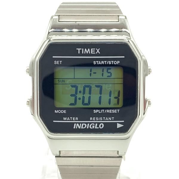 【SupremexTIMEX】デジタルウォッチ Silver TW2U03500 TIMEX（タイメックス） 〇〇 Supreme シュプリーム コラボ 腕時計
