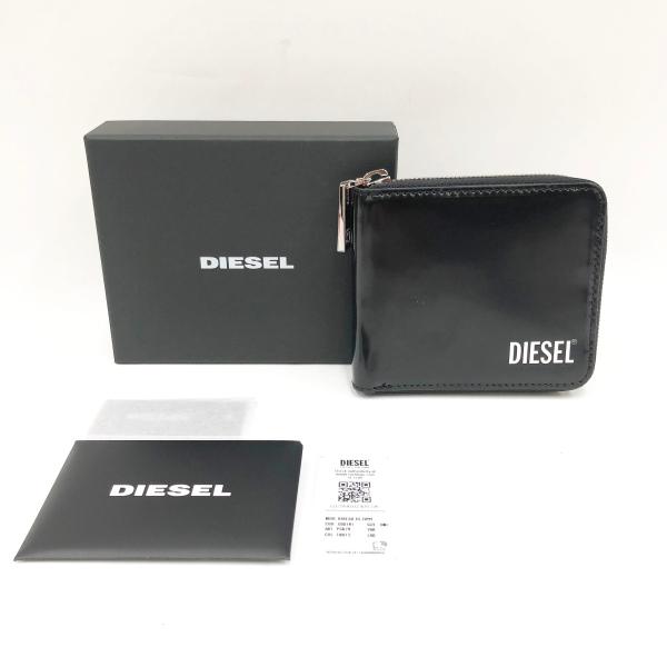 DIESEL（ディーゼル） 〇〇 二つ折り財布 X08191 ブラック 目立った傷