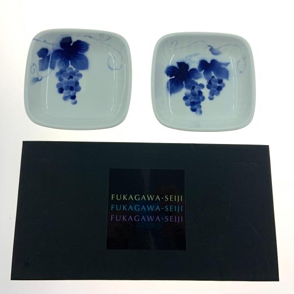 〇〇 FUKAGAWA SEIJI co.,ltd 深川製磁 ブルーワイナリー ペア角大皿