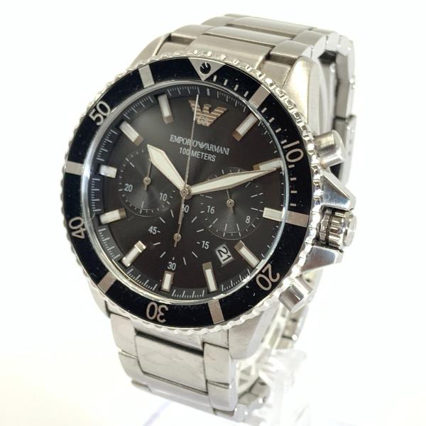 〇〇EMPORIO ARMANI エンポリオアルマーニ DIVER 100M アナログクォーツ 腕時計 AR-11360 シルバー EMPORIO ARMANI 〇〇 エンポリオアルマーニ DIVER 100M アナログ