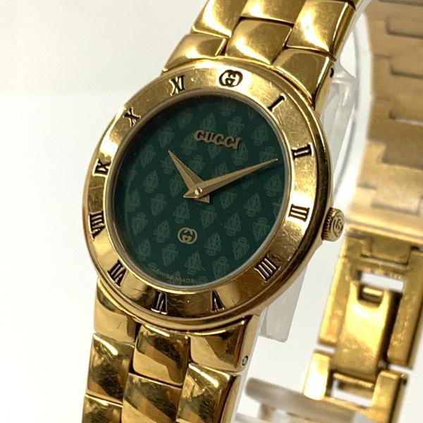 GUCCI 〇〇 グッチ レディース クォーツ 腕時計 3300L ゴールド x
