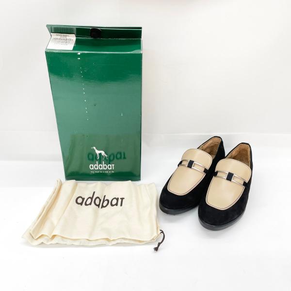 adabat アダバット ゴルフシューズ レディース ローファー size23 1/2 ブラック×ベージュ