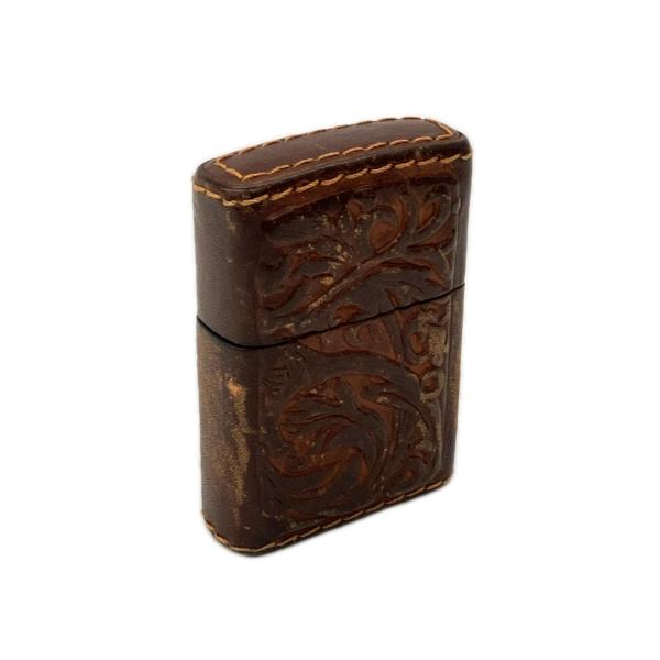 ZIPPO ジッポー 2002 アラベスク 本革巻き ライター ZIPPO  やや傷や汚れあり