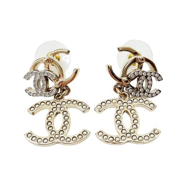 CHANEL（シャネル） ピアス トリプルココマーク ラインストーン