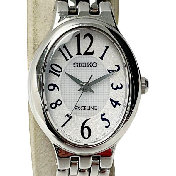 SEIKO エクセリーヌ シルバー クォーツ レディース腕時計 1424 SEIKO（セイコー） エクセリーヌ V117-0BW0 ホワイト×シルバー