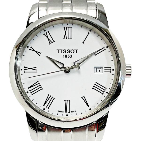 美品 稼働品 TISSOT ティソ 腕時計 デイト シルバー文字盤 ３針 箱付き TISSOT（ティソ） クォーツ T033410A シルバー×ホワイト ステンレス