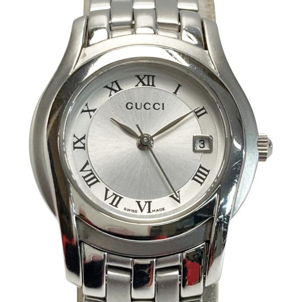 美品◎GUCCIグッチ 5500Lシルバー デイト レディースヴィンテージ腕時計 GUCCI（グッチ） デイト ステンレススチール 5500L シルバー クォーツ