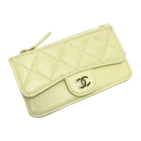 ☆☆CHANEL シャネル マトラッセ クラシック カードケース AP2570 ライトイエロー キャビアスキン ケース 布袋有 CHANEL（シャネル） マトラッセ クラシック カードケース AP2570