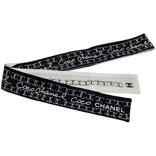 CHANEL（シャネル） ヘアバンド 細いスカーフ ツイリー シルク100