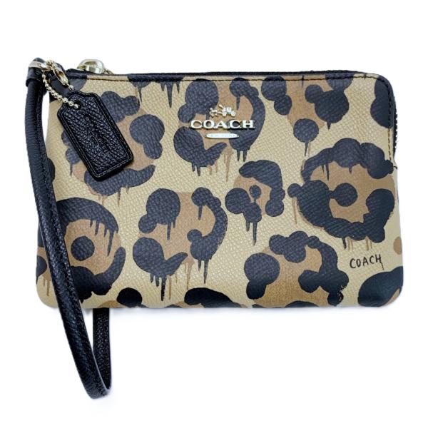 COACH（コーチ） レオパード柄 アクセサリーポーチ レザー 64194