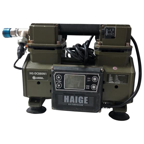 中古 HAIGE コンプレッサー タンクレス オイルレス HG-DC880N1 HAIGE コンプレッサー タンクレス オイルレス HG-DC880N1 やや傷や汚れ