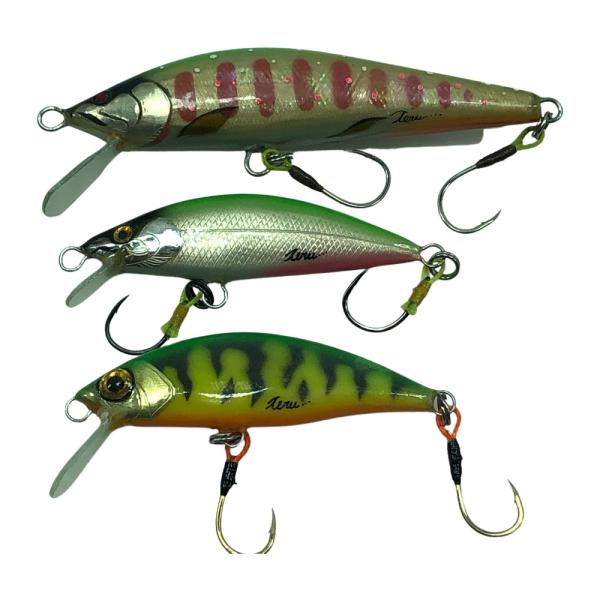 Teru Lures テルルアー ハンドメイドミノー 3個まとめ やや傷や汚れあり