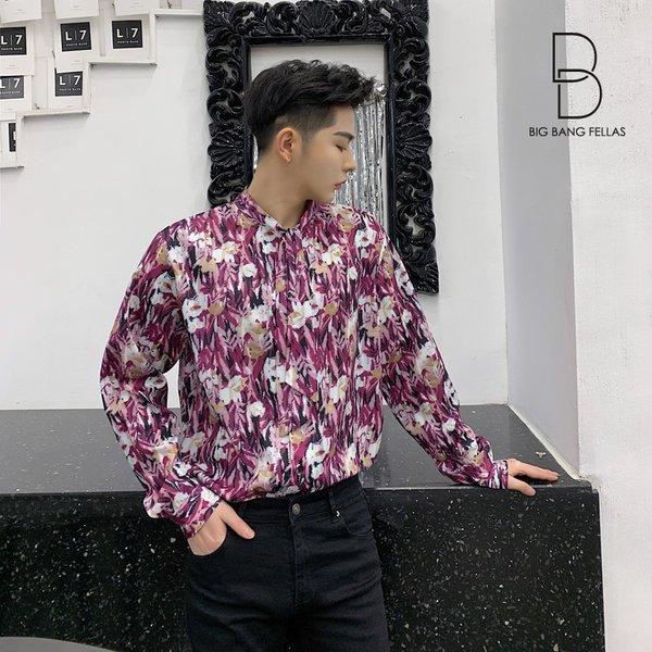 ストールネック 花柄シャツ フラワー ゆったり 長袖 カットソー メンズ メンズファッション ストリート系 カジュアル モード系 韓国 ファッション Ct A145 C275 メンズファッション Bigbangfellas 通販 Yahoo ショッピング
