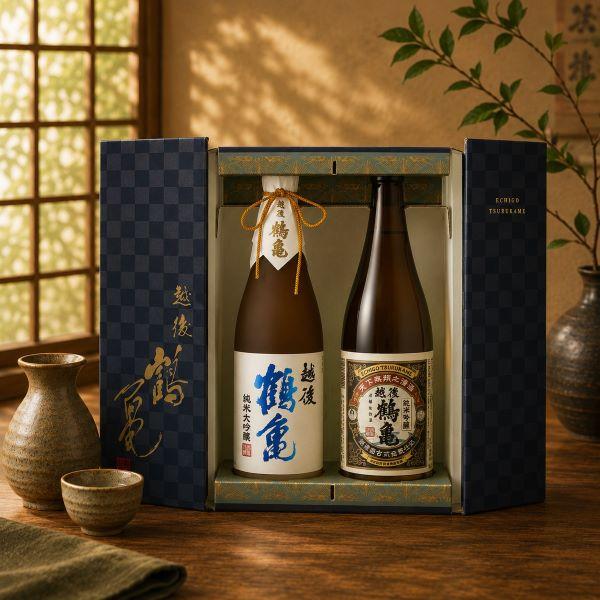 日本酒ギフト 飲み比べセット 純米吟醸 送料無料 越後鶴亀 吟撰ギフトセット TG-60 720ml×2本セット『OMS』 TSALE