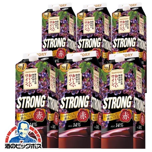 ワイン Wine 送料無料 サントリー 酸化防止剤無添加ワイン ストロング赤 14度 1800mlパック 1ケース 6本 006 Sbl 酒のビッグボス 通販 Paypayモール