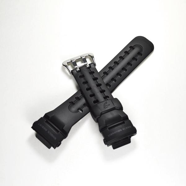 カシオ G-SHOCK Gショック 交換用樹脂バンド/ベルトバンド素材：ウレタン（樹脂）色：ブラック美錠色：シルバーバンド/ベルト交換対応モデルGW-400J交換治具はついておりません。※時計部品の返品にはご対応しかねます。ご注文前によくご...