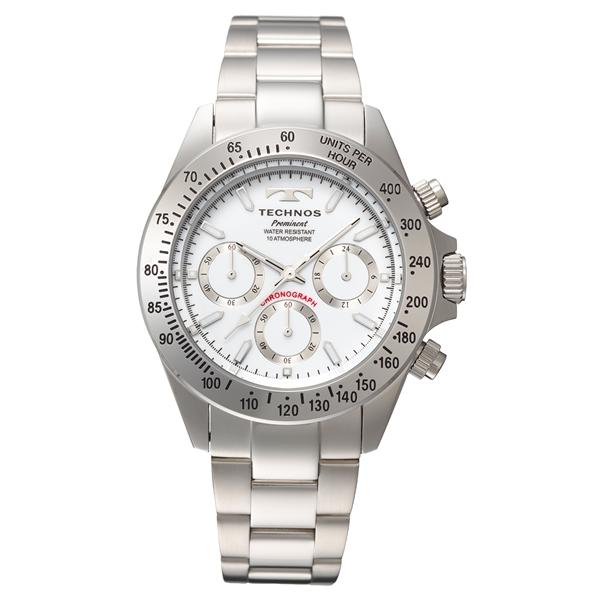 TECHNOS（テクノス） シルバー×ホワイト メンズ腕時計 TP0403SW