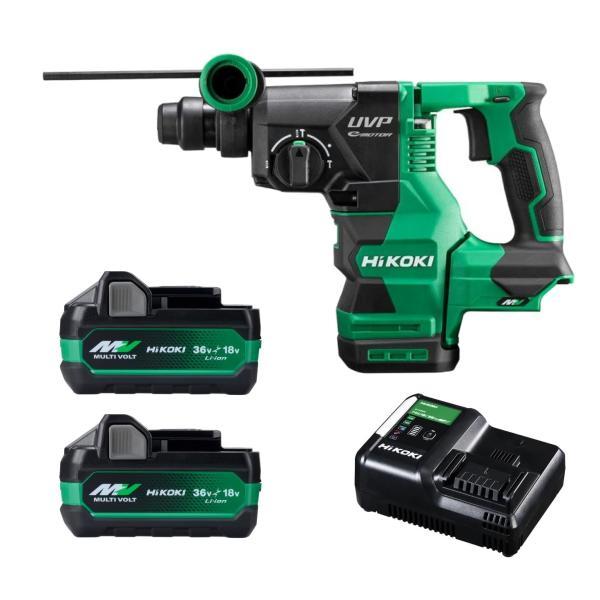 ハイコーキ DH3628DA (2XPZ) フルセット グリーン 緑 コードレスロータリーハンマドリル 28mm ケース・バッテリー2個・UC18YDL2 充電器付き 純正 36V HiKOKI