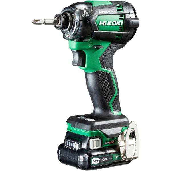 ハイコーキ WH12DCA (2LS) フルセット コードレスインパクトドライバ 10.8V 最大170N・m 4.0Ah バッテリー2個・充電器・ケース付 アグレッシブグリーン HiKOKI