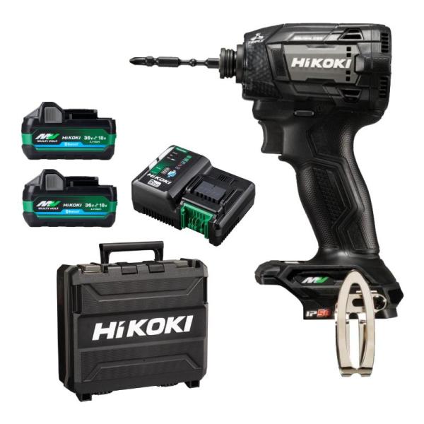 ハイコーキ WH36DD 2XHBSZ ストロングブラック 黒 フルセット 本体 ケース BSL36A18BX 2個 充電器 36V 対応 インパクトドライバ  HiKOKI