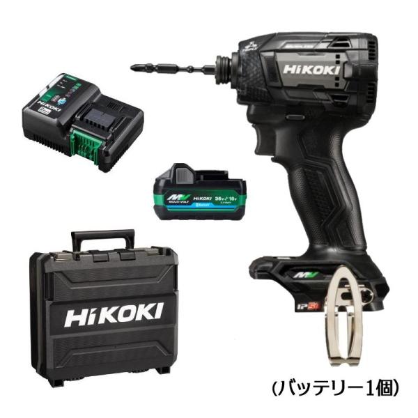 ハイコーキ WH36DD ストロングブラック 黒 バッテリ1個 セット 2XHLSZ 本体 ケース BSL36A18BX 1個 充電器 36V 対応 インパクトドライバ  HiKOKI