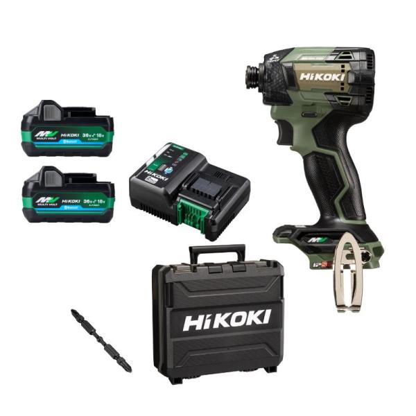 ハイコーキ WH36DD 2XHGSZ フォレストグリーン 緑 フルセット 本体 ケース BSL36A18BX 2個 充電器 36V 対応 インパクトドライバ  HiKOKI