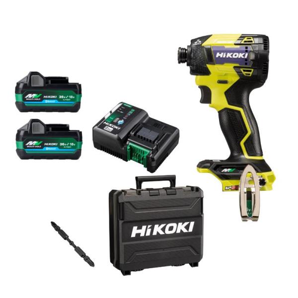 ハイコーキ WH36DD 2XHYSZ スパイダーイエロー 黄 フルセット 本体 ケース BSL36A18BX 2個 充電器 36V 対応 インパクトドライバ  HiKOKI