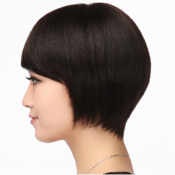 100 人毛ウィッグ 人毛ウィッグレディース ボブ ショート 女性 ミセス