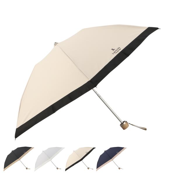 LANVIN COLLECTION ランバン コレクション 折りたたみ傘 3段 雨傘 P75D グログランリボン レディース 50cm UVカット 遮光 12095-02