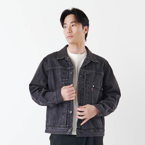 美品 LEVI’S ノーカラーGジャン 黒 L ユニセックス可 美品 LEVI'S ノーカラーGジャン 黒 L ユニセックス可