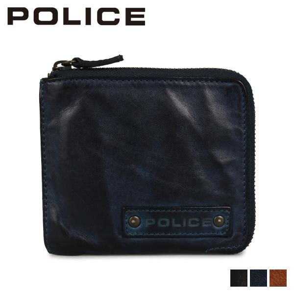 ポリス POLICE 財布 ミニ財布 メンズ ラヴァーレ L字ファスナー LAVARE WALLET ブラック ネイビー キャメル 黒 PA-59606 biget_plc-iii-pa-59606