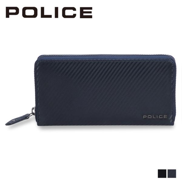 ポリス POLICE ラウンドウォレット 財布 長財布 メンズ 本革 ラウンドファスナー ブラック 黒 PA-70803 POLICE（ポリス） ラウンドウォレット 長財布 メンズ 本革 ラウンド