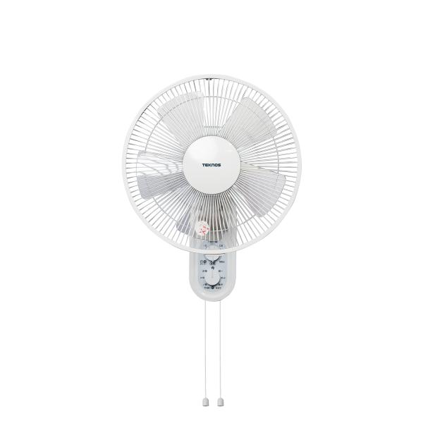 TEKNOS テクノス 扇風機 壁掛け扇風機 30cm 壁掛けメカ扇風機 ひも式 引きひもタイプ 首振り ホワイト 白 KI-W293