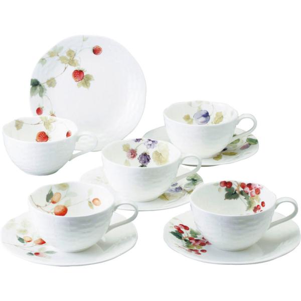 ナルミ ルーシーガーデン 5客アソートティー・コーヒー碗皿