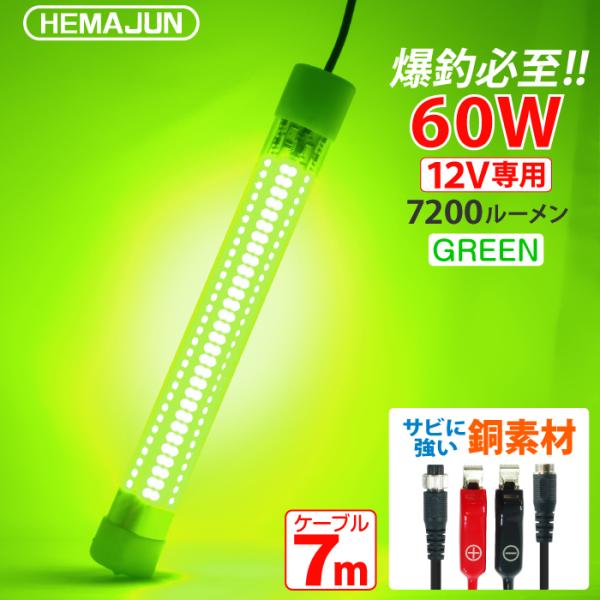 HEMAJUN 集魚灯 60w 12V専用 LED 4色選択 グリーン HJ-FL01-60W 集魚