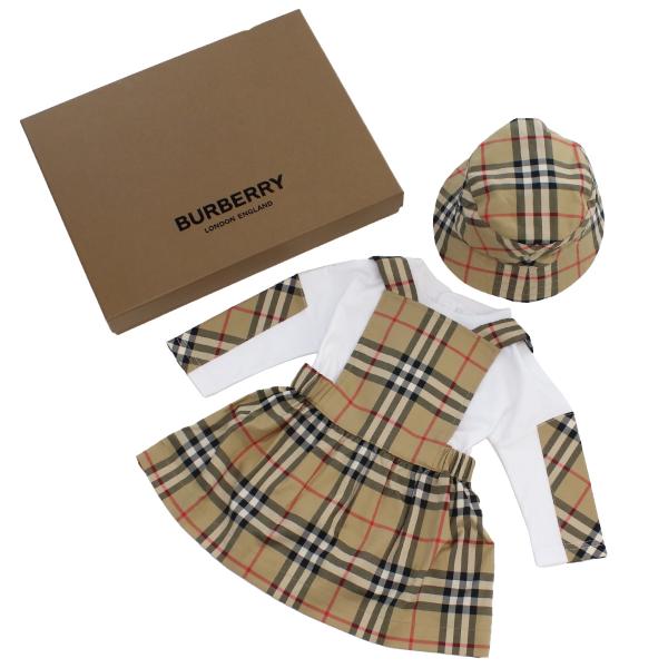 専用です。【新品】レア BURBERRY ベビー服 3点セット BURBERRY ベビー 3点セット 8065881 A7028 ARCHIVE BEIGE kb-01