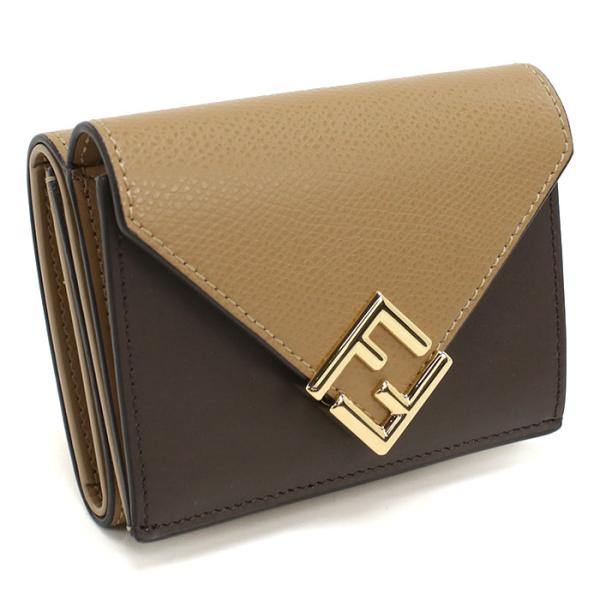 極美品　FENDI フェンディ　三つ折り　コンパクトウォレット　S8058 FENDI（フェンディ） 三つ折り財布 小銭入付き 8M0480 ALV4 F1UJ9