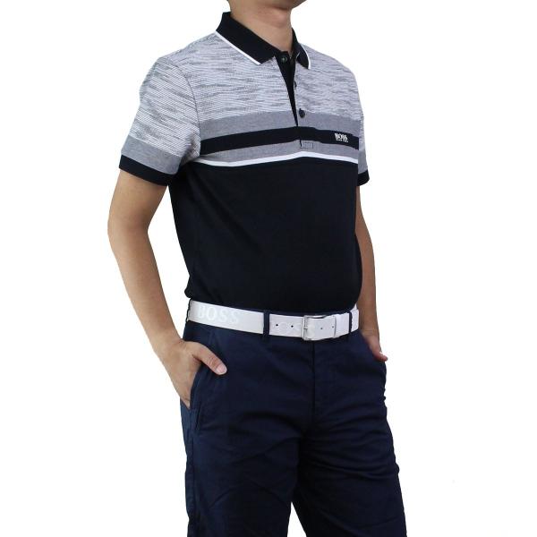ヒューゴ ボス HUGO BOSS PAULE 5 ポール 5 ポロシャツ ゴルフウェア 50404265 10215735 001 ブラック  グレー系 メンズ apparel-01 polo-01 golf−01 sale-8